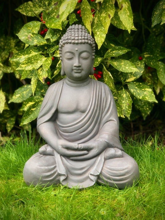 Zen's Light Large Sculpture Buddha Mediation, Resin, Bonze, 37.5x 15 x 24 cm